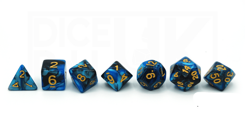 Elemental Dice | Black & Blue - Only-Games