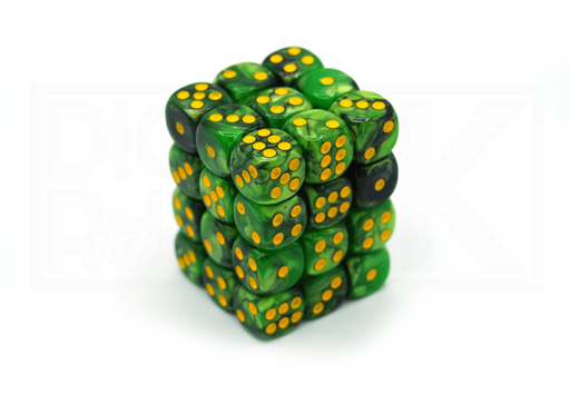 36x12MM Dice Block | Elemental Black & Green - Only-Games