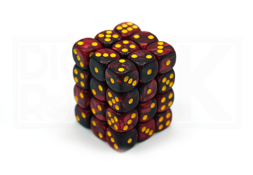 36x12MM Dice Block | Elemental Black & Red - Only-Games