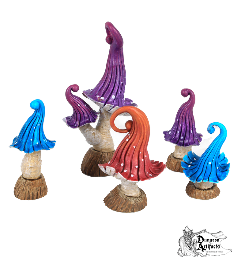 Enchanted Mushrooms - Print Your Monsters Fantastic Plants and Rocks Resin Terrain Wargaming D&D DnD - Only-Games