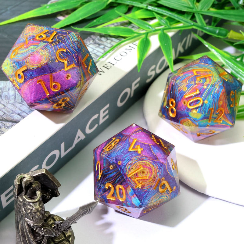 Gilded Cosmos | 33mm D20 | Oversized Art Core Dice - Only-Games