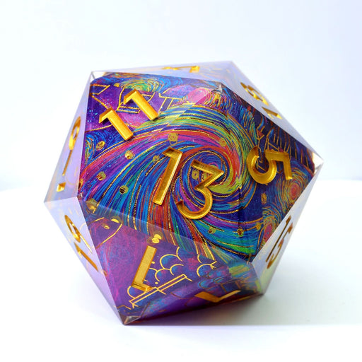 Gilded Cosmos | 50mm D20 | Oversized Art Core Dice - Only-Games