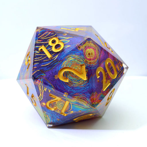 Gilded Cosmos | 50mm D20 | Oversized Art Core Dice - Only-Games
