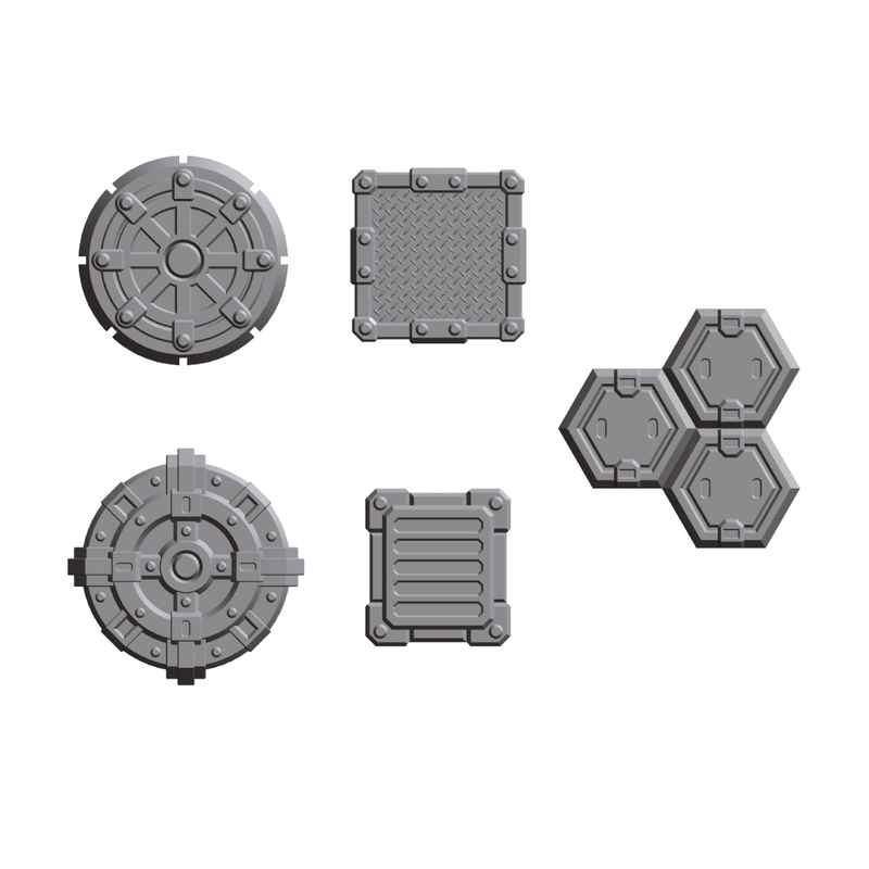 32mm Tabletop Scenery Industrial Sci-fi Basing Bits Pack