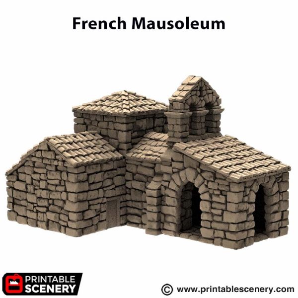 French Mausoleum - King and Country - Printable Scenery Terrain Wargaming D&D DnD 10mm 15mm 20mm 25mm 28mm 32mm 40mm 54mm Painted options - Only-Games