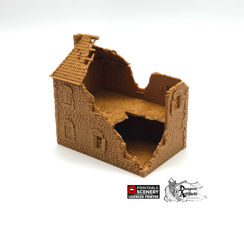 French Farmhouse Ruins - Time Warp - Printable Scenery Wargaming Terrain Scatter D&D DnD Farm House Ruined - Only-Games