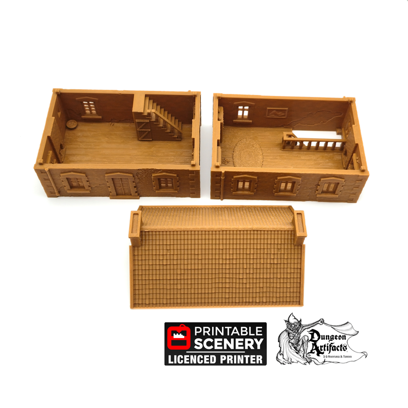 French Townhouse - Time Warp - Printable Scenery - Terrain, Wargaming, D&D, DnD - Only-Games