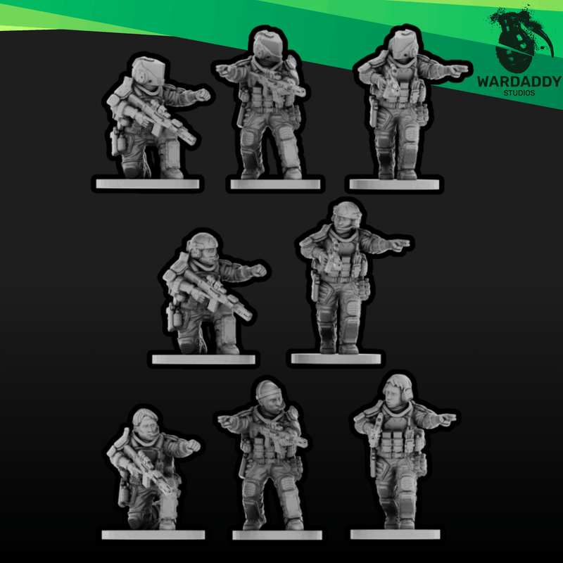 Sci-Fi Future Mercs - Riflemen - Highcut Helmets (28mm)