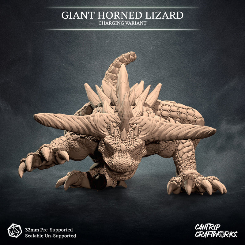 Giant Horned Lizard Trio - Ancient Guardians of the Untamed Wilds