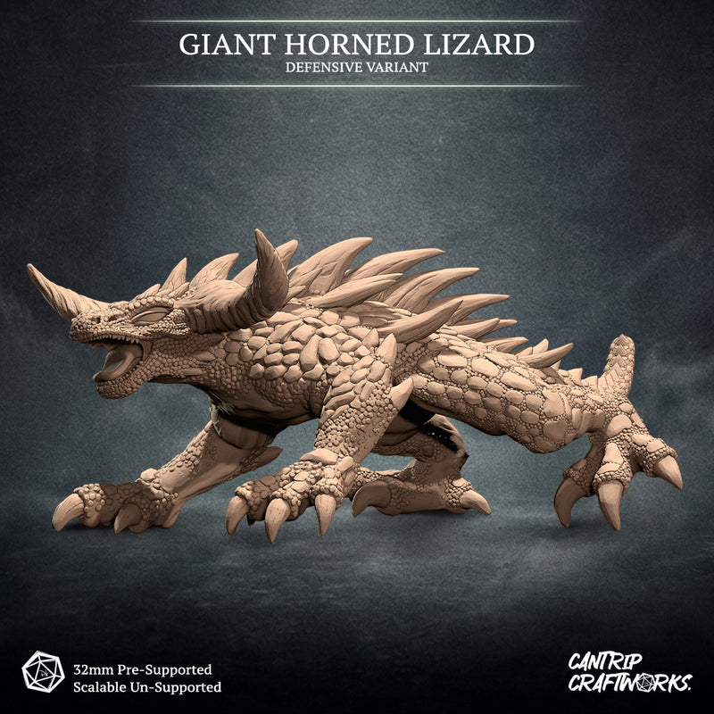 Giant Horned Lizard Trio - Ancient Guardians of the Untamed Wilds