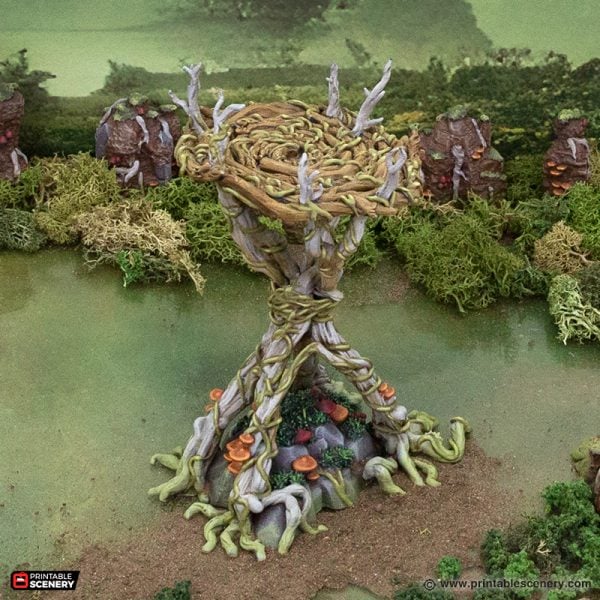Gloamwood Tower - The Gloaming Swamps - Printable Scenery Terrain Wargaming D&D DnD 10mm 15mm 20mm 25mm 28mm 32mm 40mm 54mm - Only-Games