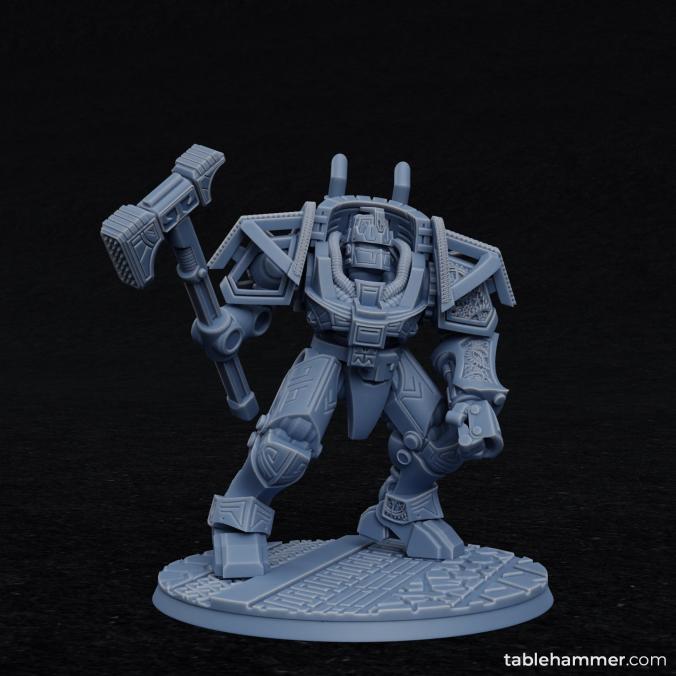 Clockwork Ancient - Space Dwarf golem mech - Only-Games