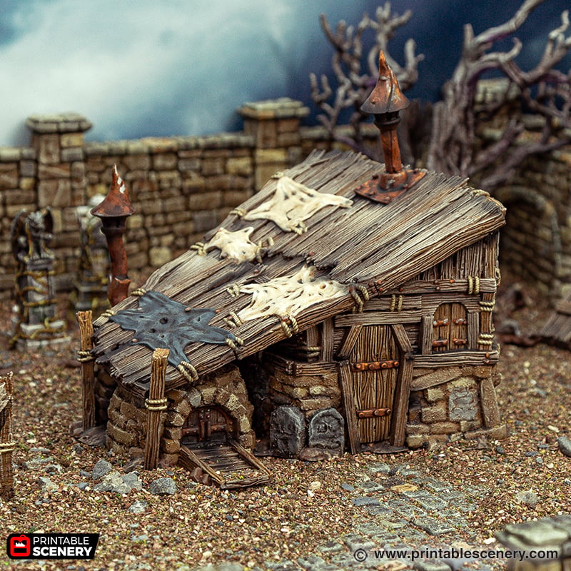 Grave Diggers Hut - Cities of Ramshackle and Ruin - Printable Scenery - Terrain, Wargaming, D&D, DnD - Only-Games
