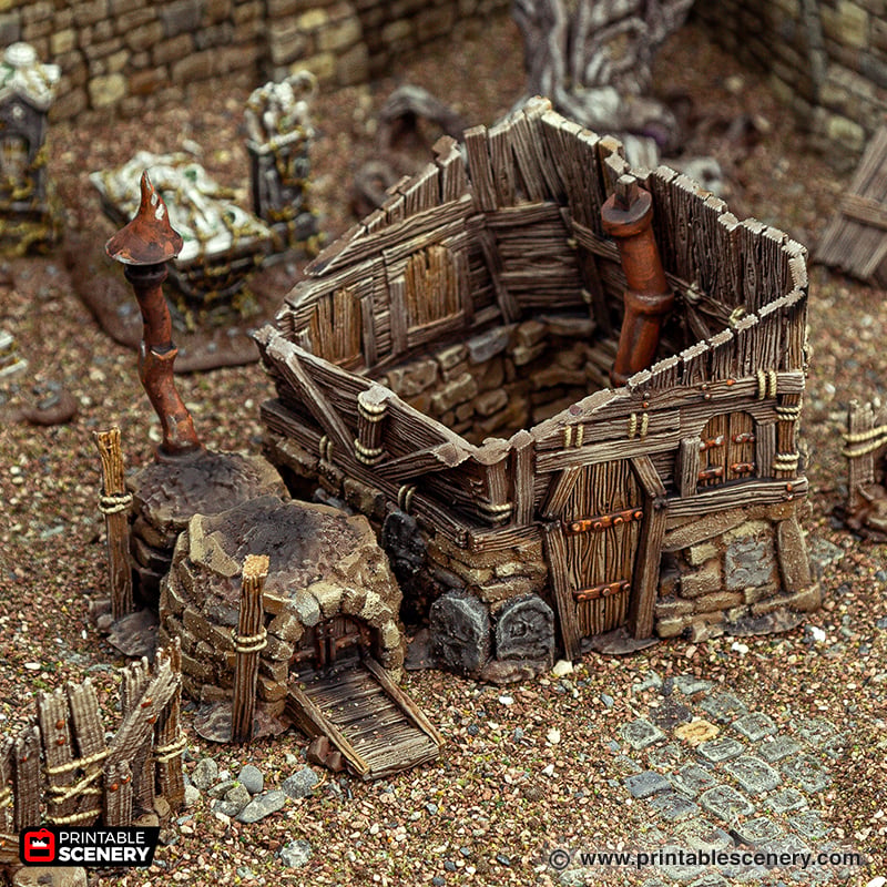 Grave Diggers Hut - Cities of Ramshackle and Ruin - Printable Scenery - Terrain, Wargaming, D&D, DnD - Only-Games