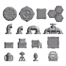 32mm Tabletop Scenery Industrial Sci-fi Basing Bits Pack
