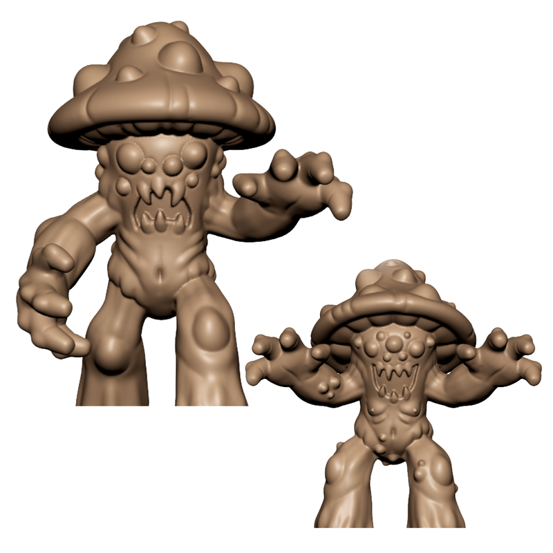 Dark Fantasy Fungus Folk Tabletop Miniatures 32mm Two STL Pack - Only-Games