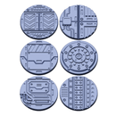 Sci-Fi Factory Floor Base Toppers – 32mm Round Bases - Only-Games
