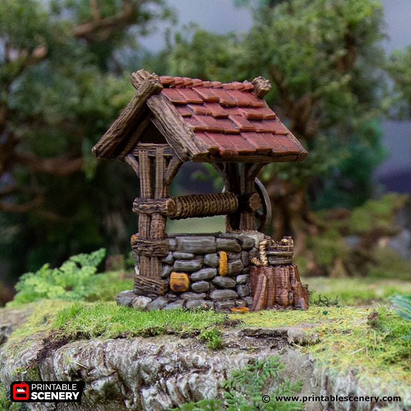 Rustic Well - The Well - Hagglethorn Hollow - Printable Scenery Wargaming D&D DnD Wishing Well - Only-Games