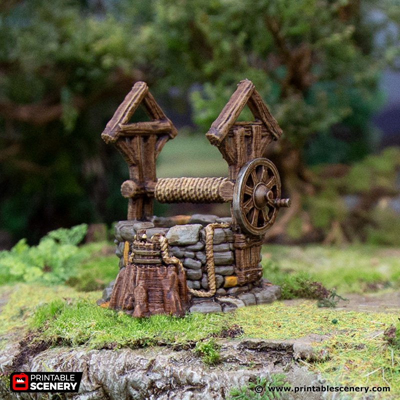 Rustic Well - The Well - Hagglethorn Hollow - Printable Scenery Wargaming D&D DnD Wishing Well - Only-Games