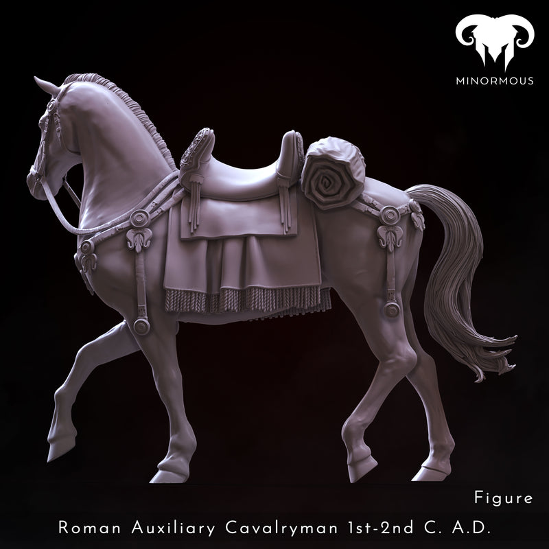 Figure & Horse - Roman Auxiliary Cavalryman 1st-2nd C. A.D. Hooves of Honor!