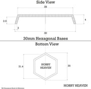 30mm Hexagonal Plain Plastic Bases - Only-Games
