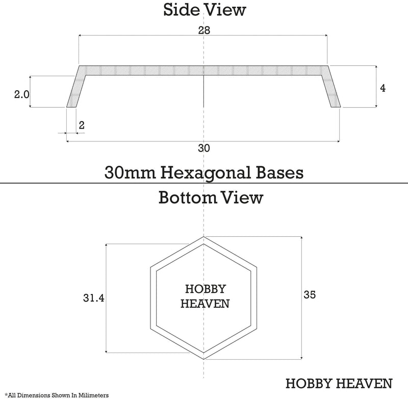 30mm Hexagonal Plain Plastic Bases - Only-Games