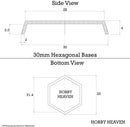 30mm Hexagonal Plain Plastic Bases - Only-Games