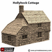 Hollyhock Cottage - King and Country - Printable Scenery Terrain Wargaming D&D DnD 10mm 15mm 20mm 25mm 28mm 32mm 40mm 54mm Painted options - Only-Games