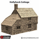 Hollyhock Cottage - King and Country - Printable Scenery Terrain Wargaming D&D DnD 10mm 15mm 20mm 25mm 28mm 32mm 40mm 54mm Painted options