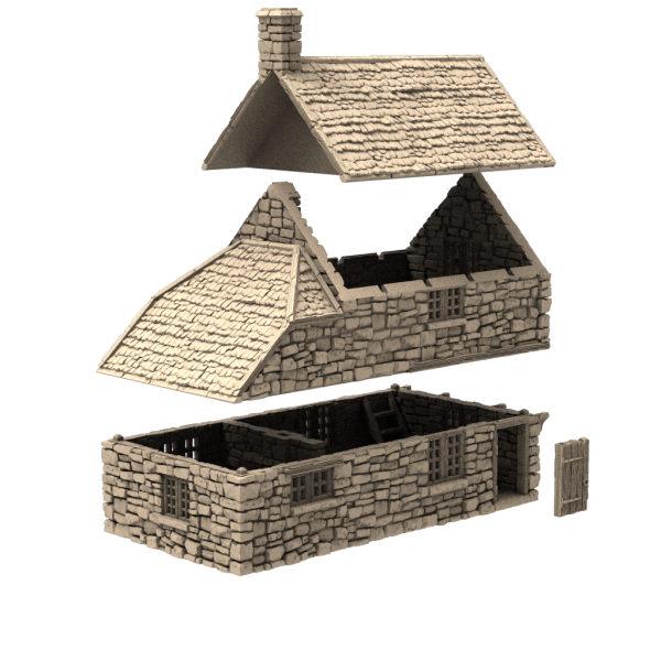 Hollyhock Cottage - King and Country - Printable Scenery Terrain Wargaming D&D DnD 10mm 15mm 20mm 25mm 28mm 32mm 40mm 54mm Painted options - Only-Games