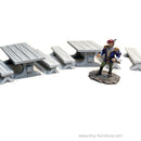 Mediaval wooden table and bench