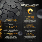 40mm Round Bases | Plain Black Plastic Bases for Wargames| Miniature Wargaming Bases - Only-Games