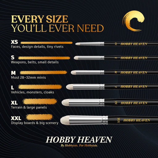Hobby Heaven Dry Brushes – Model & Miniature Painting Brushes (Size XS–XXL) - Only-Games
