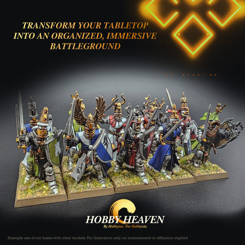 25mm Square Diagonal Slotted Plastic Bases - Only-Games