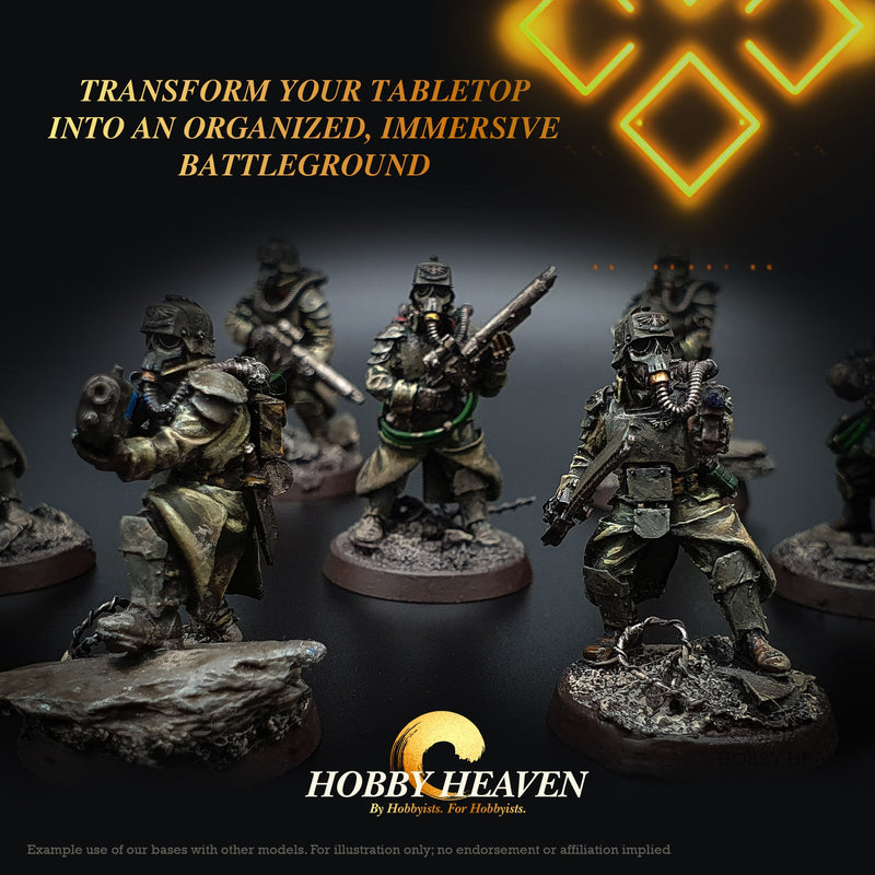 25mm Round Slotted Bases for Wargaming Miniatures | Durable Plastic | Compatible with Popular Tabletop Games - Only-Games