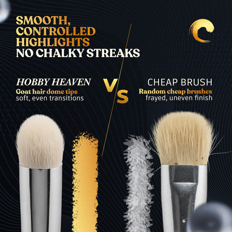 Hobby Heaven 6-Piece Dry Brush Set – XS to XXL Miniature Painting Brushes - Only-Games
