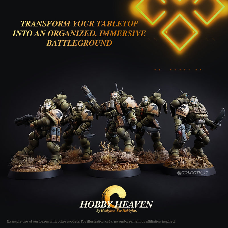 32mm Round Plain Plastic Bases - Only-Games