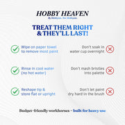 Hobby Heaven 6-Piece Dry Brush Set – XS to XXL Miniature Painting Brushes - Only-Games