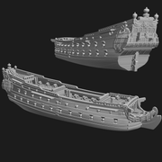 FR French 3rd Rank Ship of the Line Le Brillant (64 guns), (1690-1719) - Only-Games