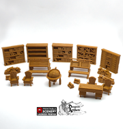 Library Furniture Set - Clorehaven and the Goblin Grotto - Printable Scenery Wargaming Terrain Scatter D&D, DnD - Only-Games