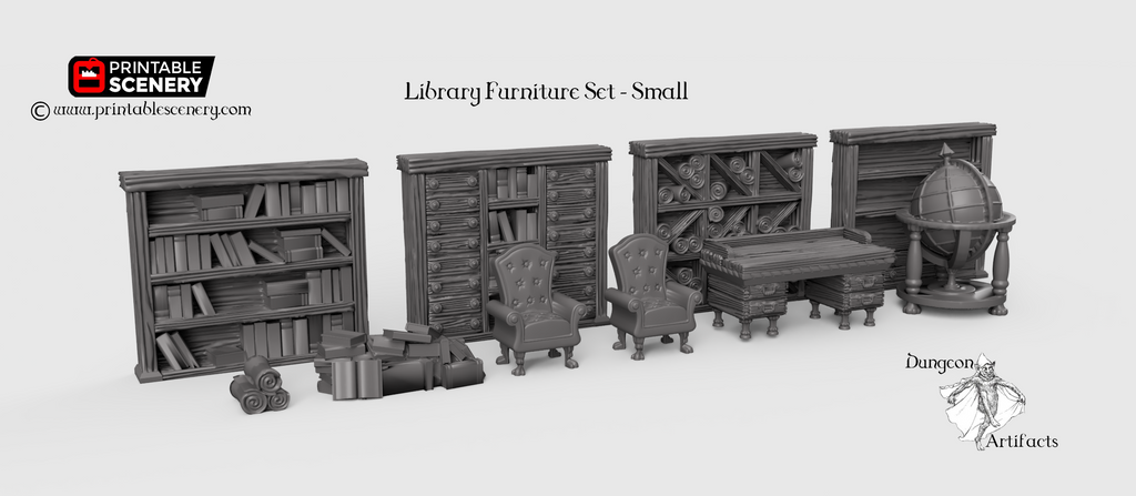 Dnd Library Small Library Furniture Set - Clorehaven and the Goblin Grotto - Printable ...