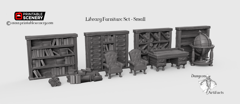 Library Furniture Set - Clorehaven and the Goblin Grotto - Printable ...