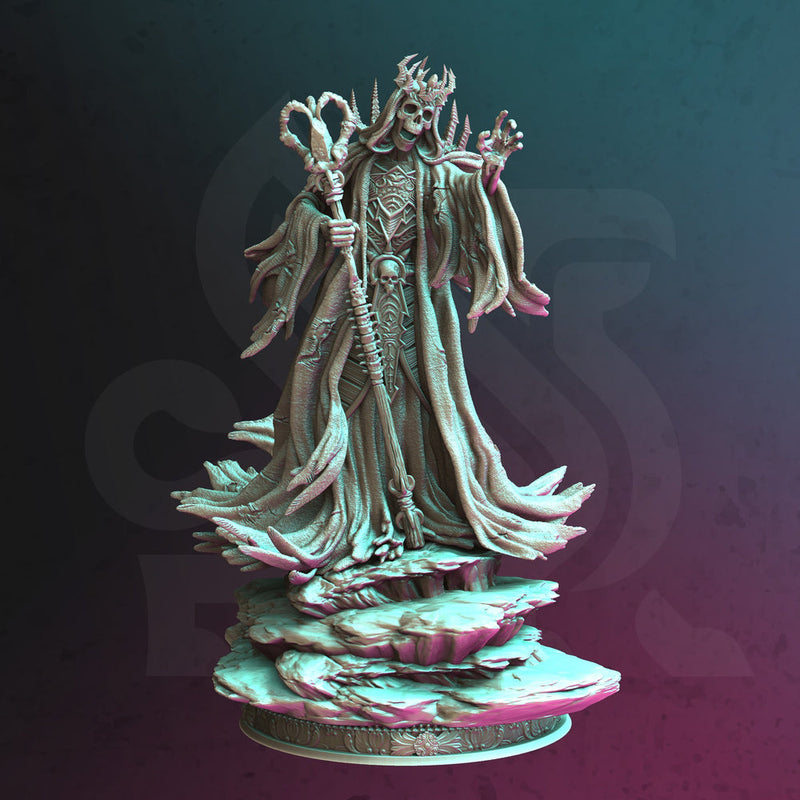 Undead Lich, Arch-Lich Monster Miniature | 28mm,32mm,54mm,75mm,100mm Scales | Dungeons and Dragons Pathfinder | DM Stash - Only-Games