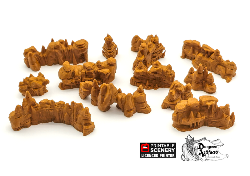 Low Grotto Walls - Clorehaven and the Goblin Grotto - Printable Scenery Mushroom Wargaming Terrain Scatter D&D DnD - Only-Games