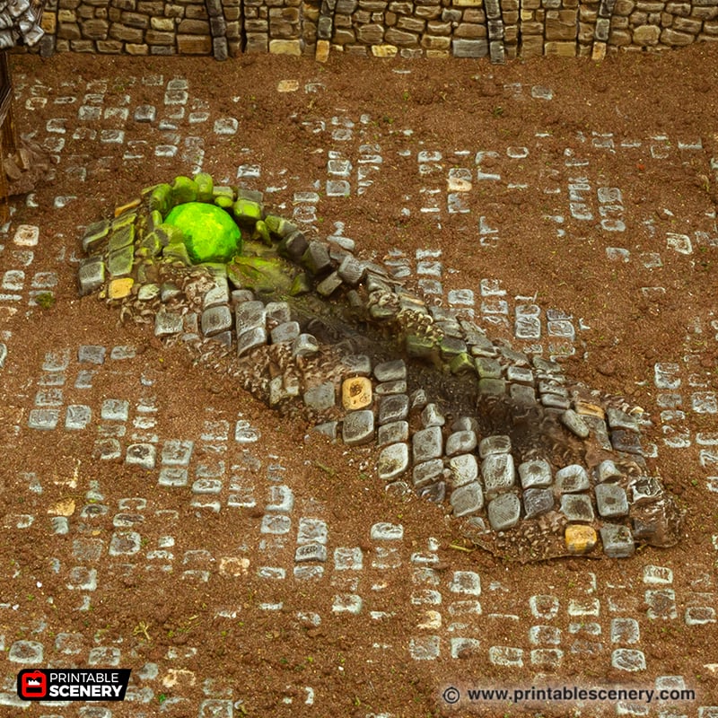 Meteor Craters - Cities of Ramshackle and Ruin - Printable Scenery - Terrain, Wargaming, D&D, DnD - Only-Games