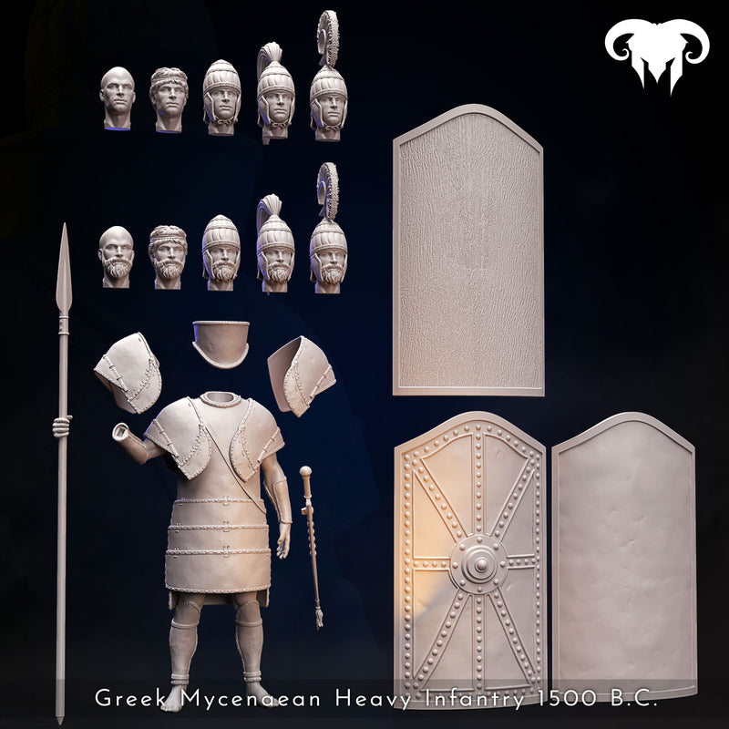 Figure - Greek Mycenaean Heavy Infantry 1500 B.C. Palace Guard!