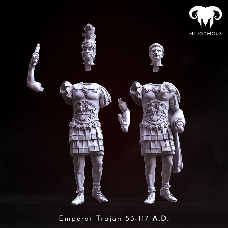 Figure - Roman Emperor Trajan 98 to 117 AD. From Soldier to Emperor!