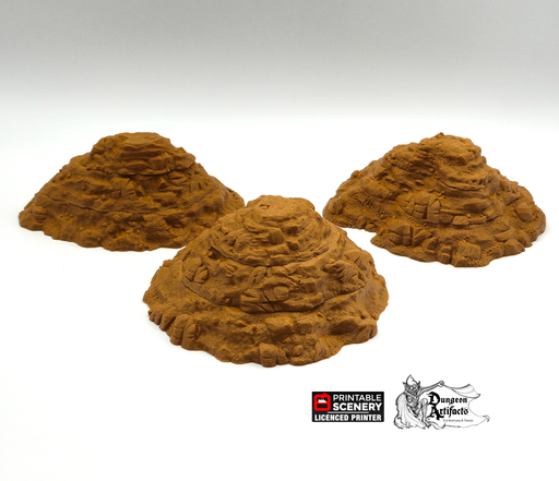 Modular Hills - Brave New Worlds - Printable Scenery Wasteworld Gaslands New Eden Terrain Scatter D&D DnD - Only-Games