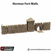 Norman Stone Fort Walls - King and Country - Printable Scenery - Only-Games