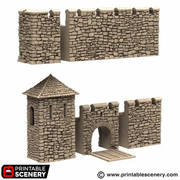 Norman Stone Fort Walls - King and Country - Printable Scenery Terrain Wargaming D&D DnD 10mm 15mm 20mm 25mm 28mm 32mm 40mm 54mm Painted options - Only-Games